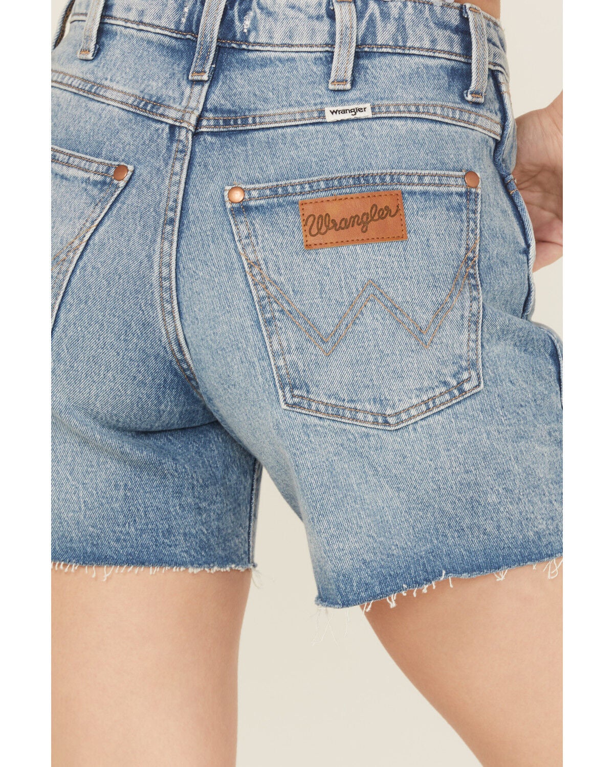 Image #4 - Wrangler Retro Women's Light Wash High Rise Stretch Denim Shorts, , hi-res