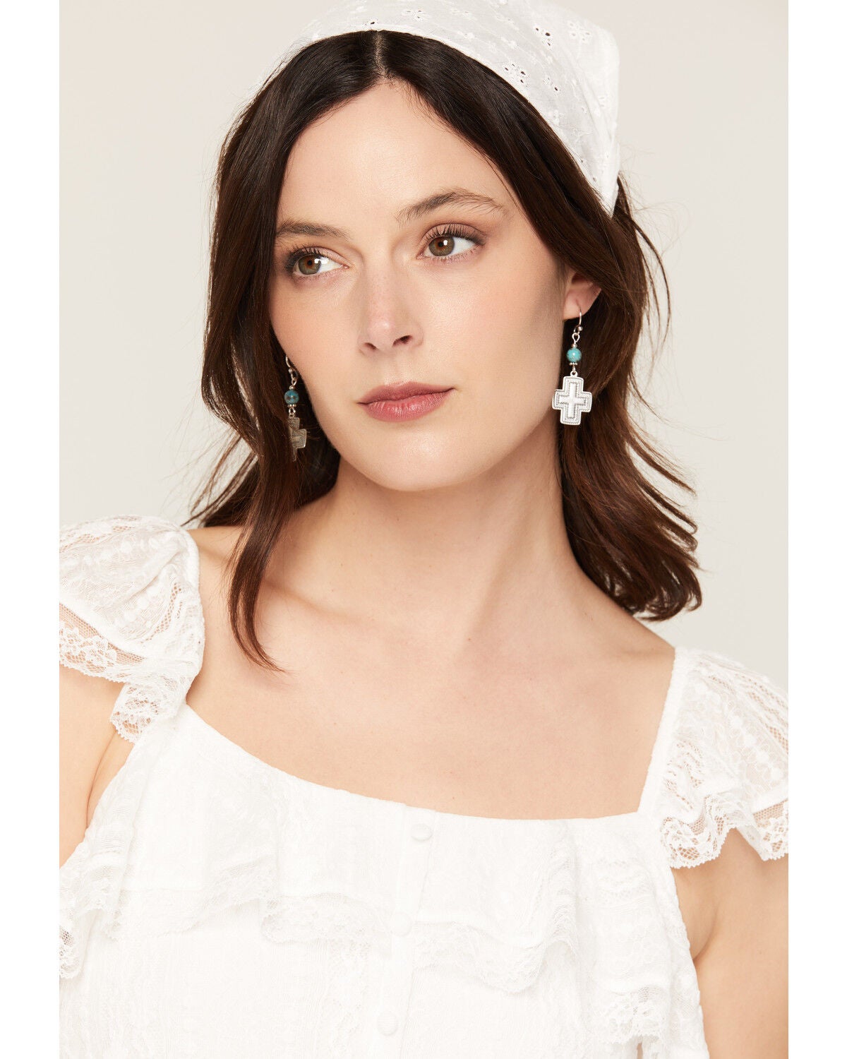 Image #1 - Paige Wallace Women's Cross Earrings, Multi, hi-res