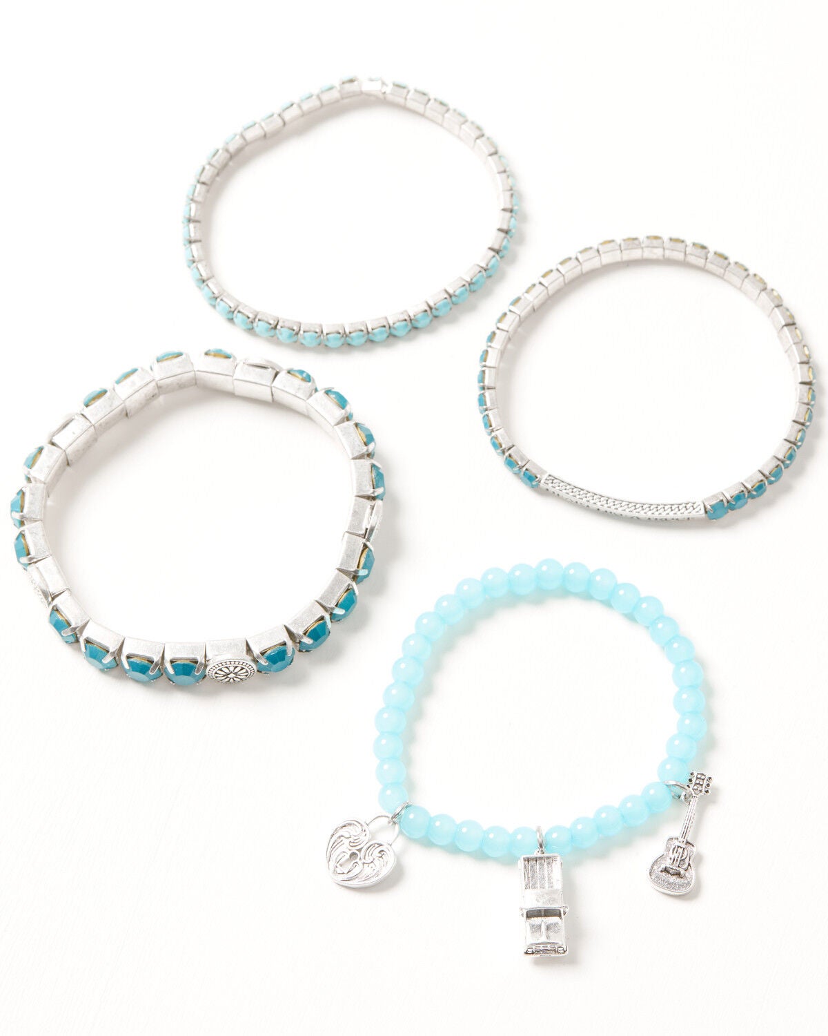Image #1 - Lainey Wilson Women's Heart Like A Truck Beaded Bracelet, Silver, hi-res