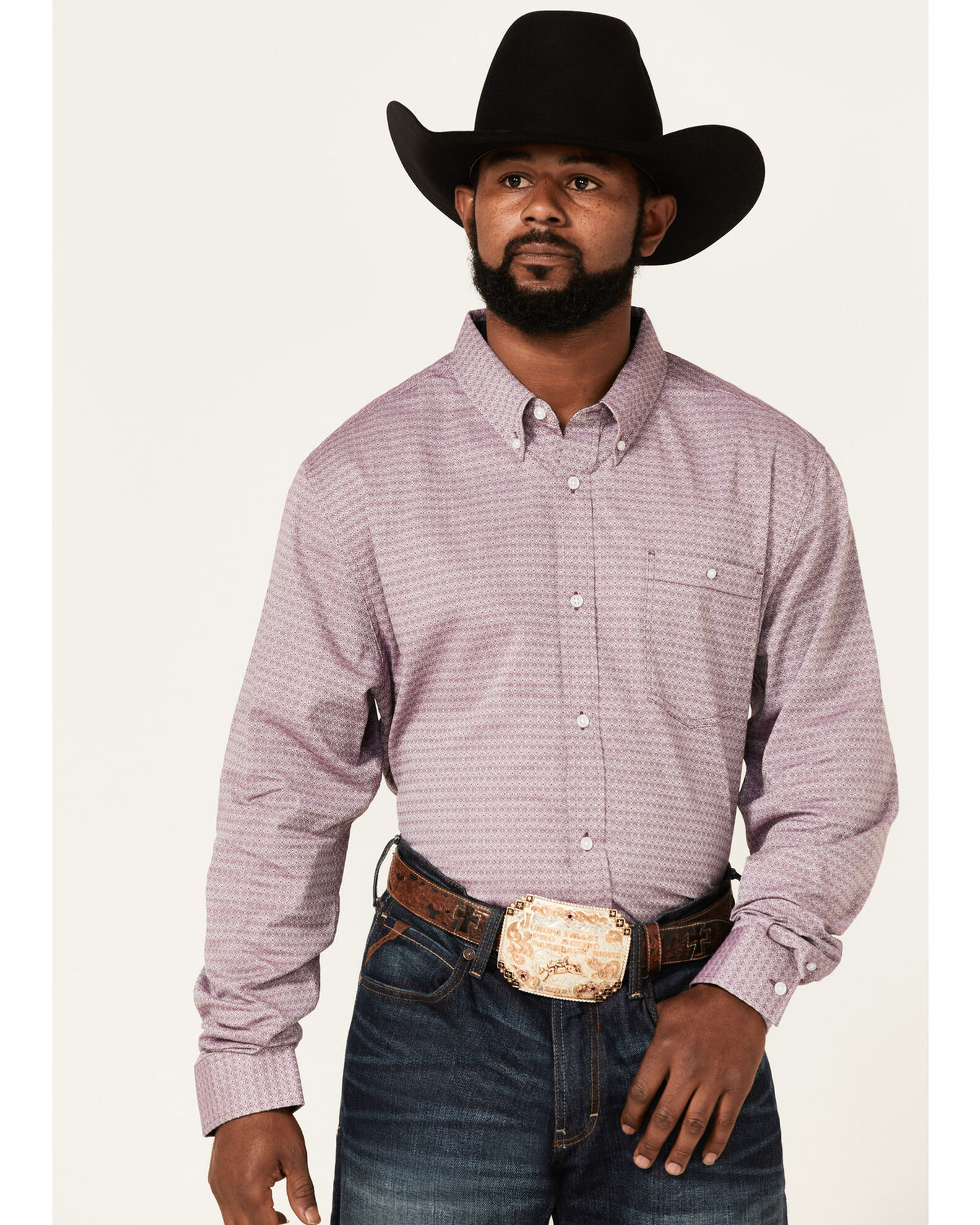 Purple western shirt mens sales