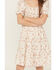 Image #2 - Trixxi Girls' Floral Print Puff Sleeve Mini Dress, Ivory, hi-res