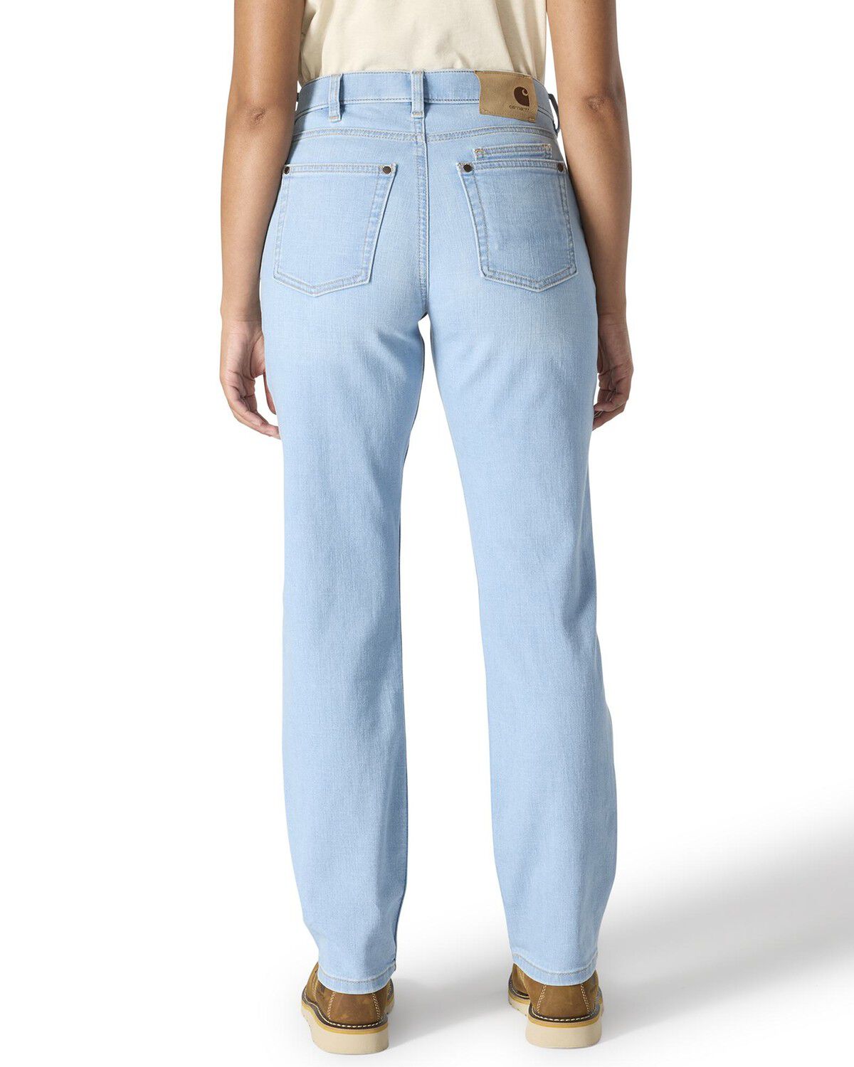 Image #2 - Carhartt Women's The Essential Stretch Denim Jeans, Light Medium Wash, hi-res