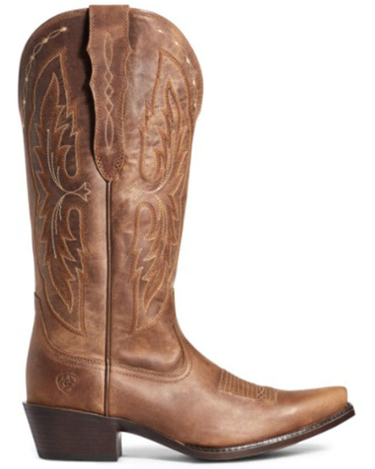 Image #2 - Ariat Women's Heritage Bantamweight Elastic Calf Western Boots - Snip Toe, Brown, hi-res