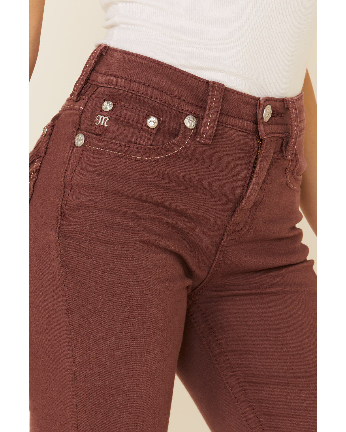 Image #5 - Miss Me Women's Dusty Pink High Rise Flare Jeans, , hi-res