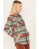 Panhandle Women's Southwestern Stripe Print Shacket, Jade, hi-res