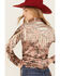 Scully Women's Satin Paisley Print Long Sleeve Fringe Western Shirt , Brown, hi-res