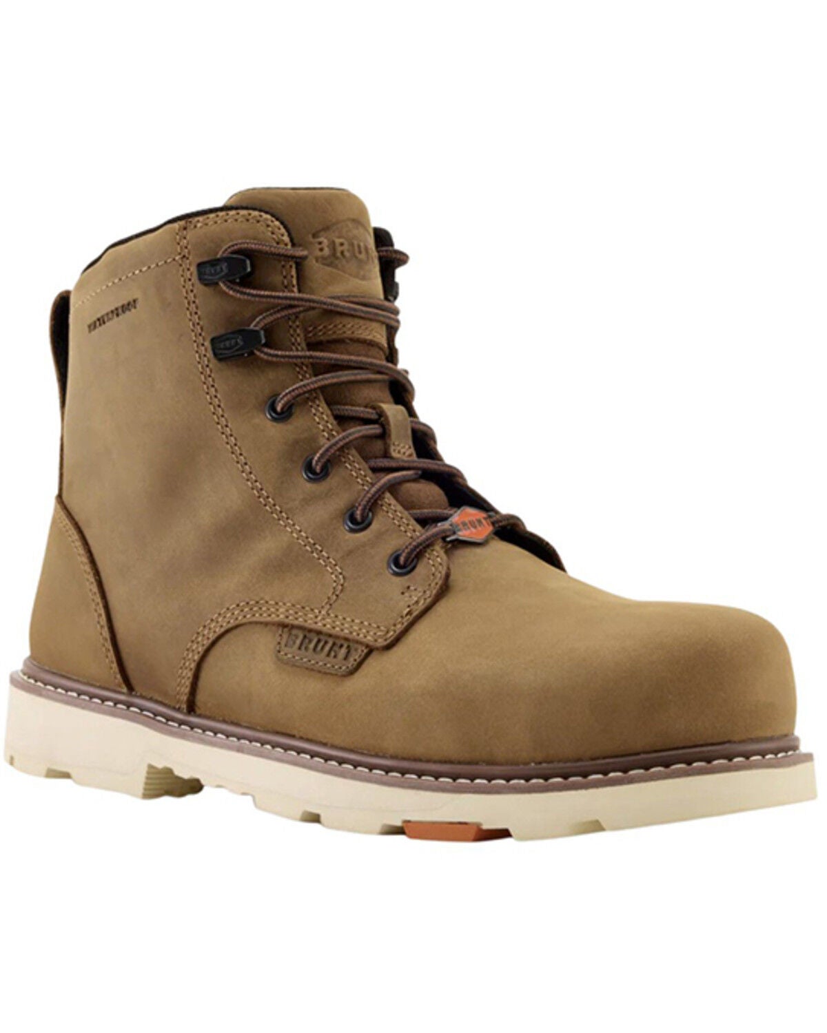 Brunt Workwear Men's 6" Sullivan Waterproof Work Boots - Soft Toe, Brown, hi-res