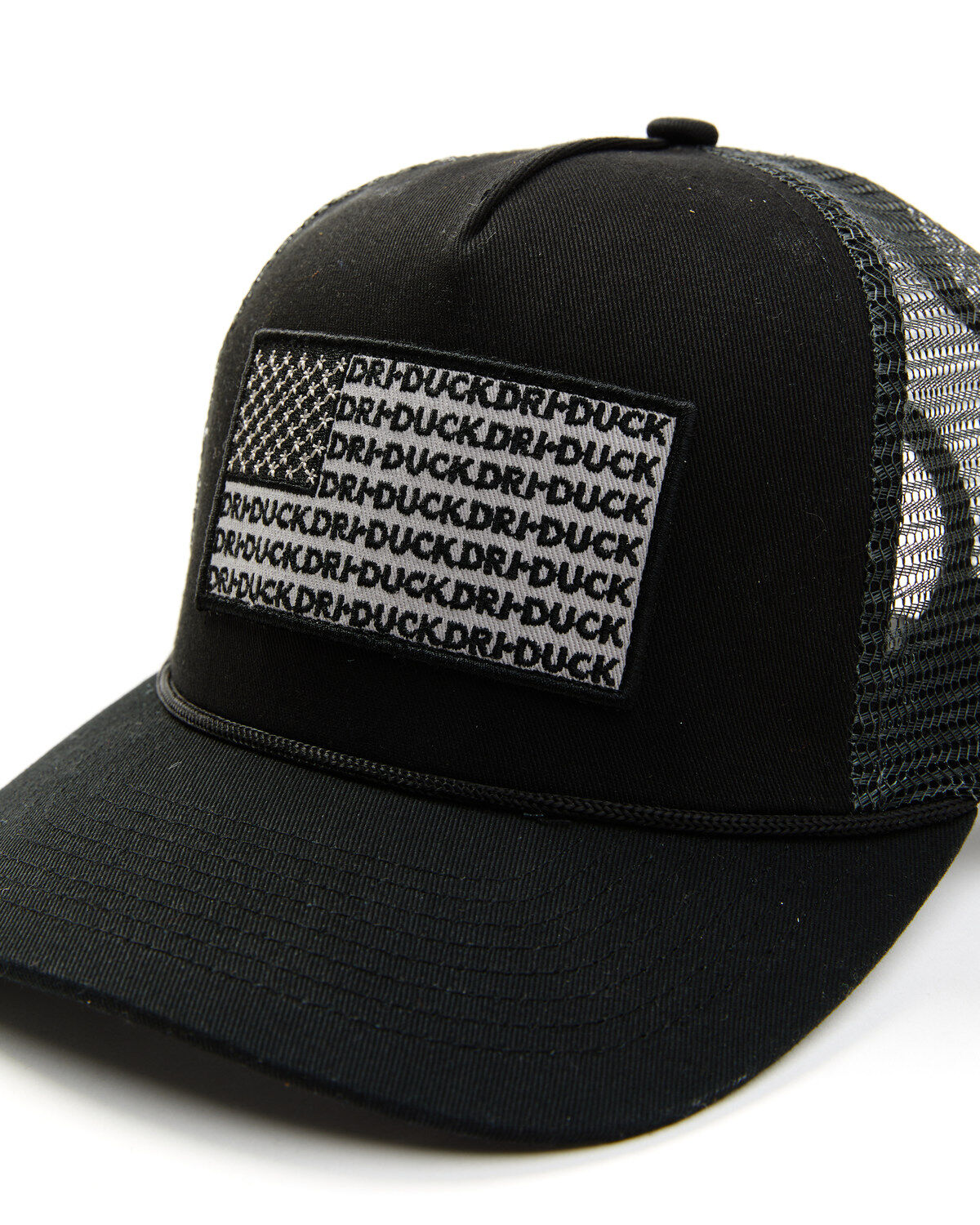 Image #2 - Dri-Duck Men's Retro Rope Americana Ball Cap, Black, hi-res