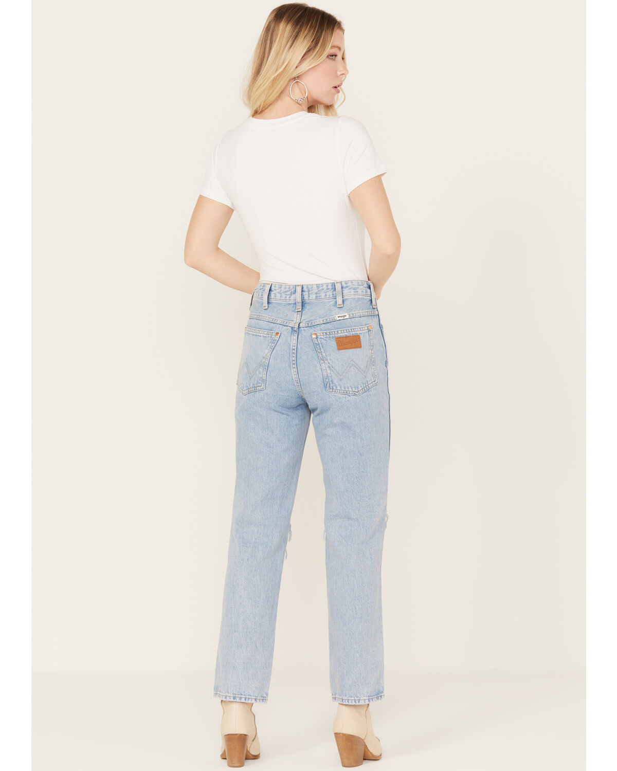 Image #3 - Wrangler Women's Bad Intentions Wild West 603 Destructed Straight Jeans, Blue, hi-res
