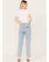 Image #3 - Wrangler Women's Bad Intentions Wild West 603 Destructed Straight Jeans, Blue, hi-res