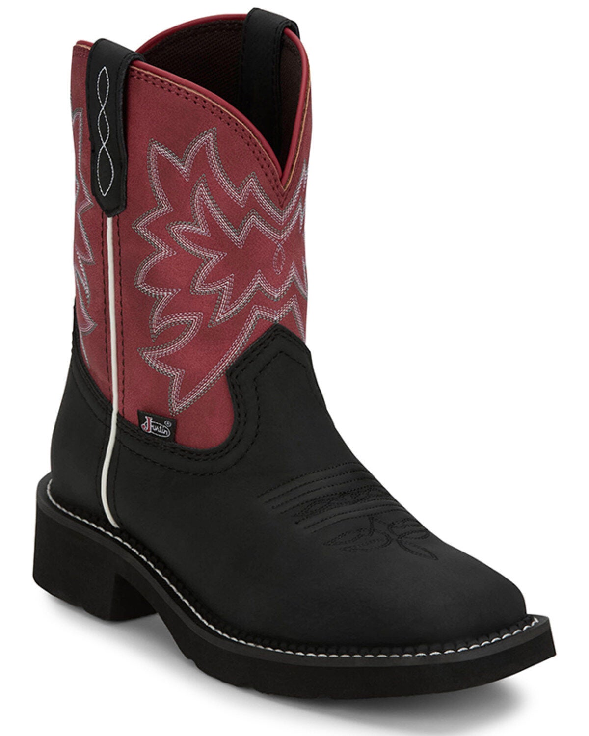 Justin Women's Gypsy Performance Western Boots - Broad Square Toe, Black, hi-res