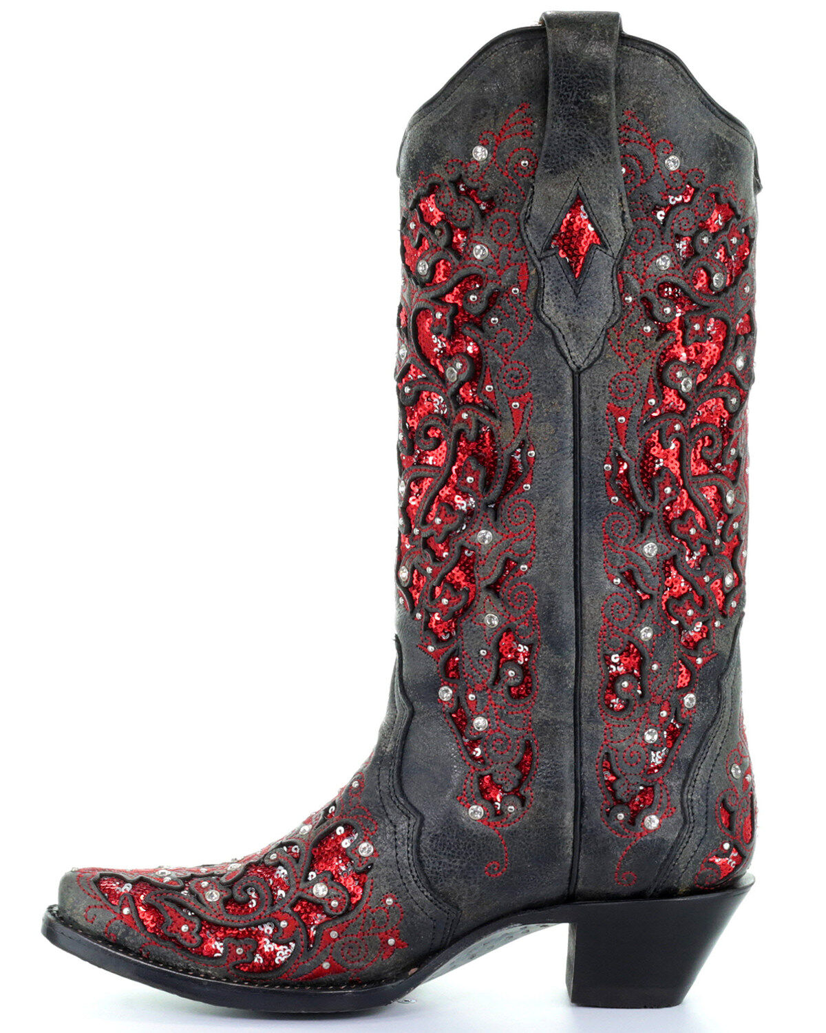 red snip toe cowboy boots
