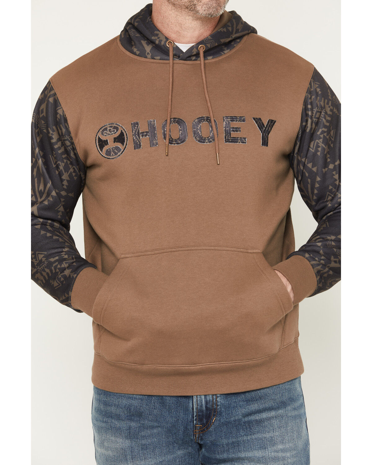 Image #3 - Hooey Men's Legendary Southwestern Sleeve Block Hooded Sweatshirt, Black, hi-res
