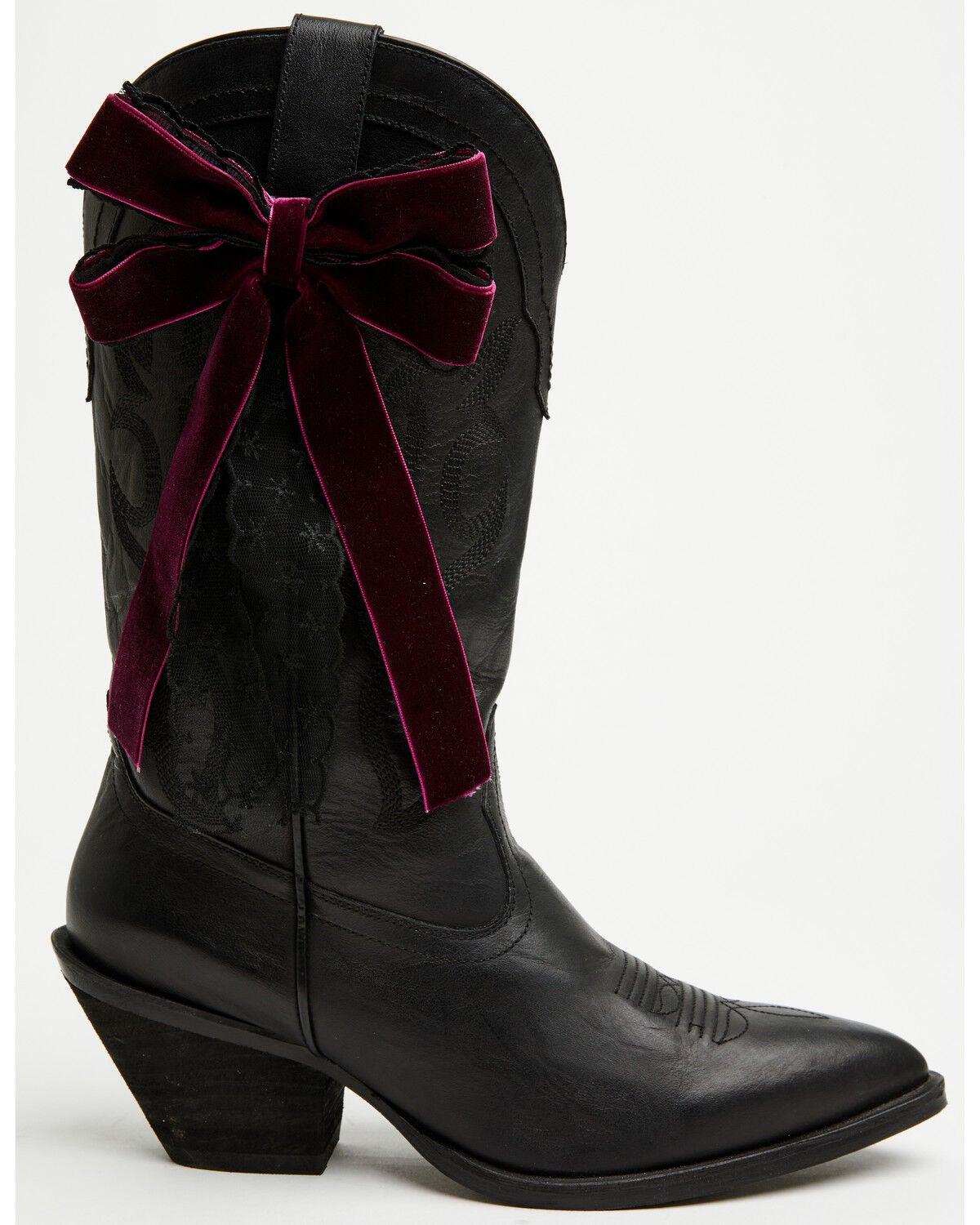 Image #1 - Shyanne Women's Velvet Lace Boot Bow, Black, hi-res