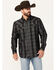 Image #1 - Moonshine Spirit Men's Black Jack Plaid Print Long Sleeve Snap Western Shirt, Black, hi-res