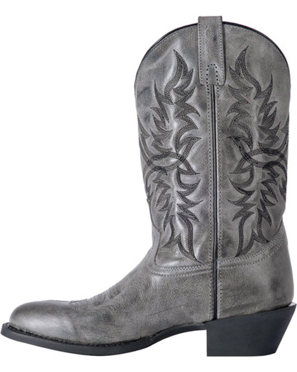 Image #3 - Laredo Men's Harding Waxy Leather Western Boots - Round Toe, Grey, hi-res