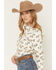 Image #2 - Shyanne Women's Horse Print Long Sleeve Snap Stretch Western Shirt, Cream, hi-res
