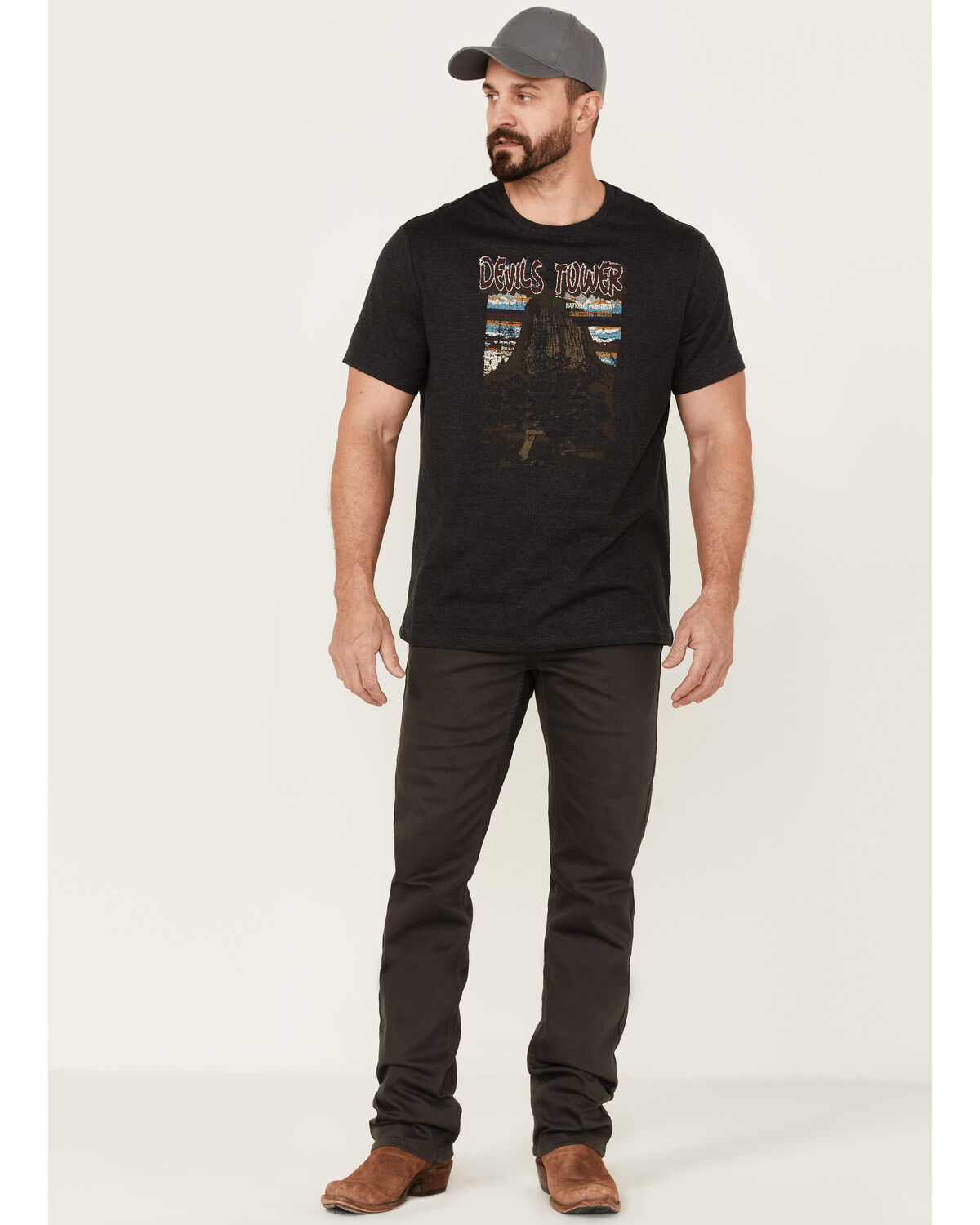 Image #2 - Brothers and Sons Men's Devils Tower National Monument Graphic Short Sleeve T-Shirt, Black, hi-res