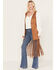 Shyanne Women's Faux Suede Fringe Vest, Brown, hi-res