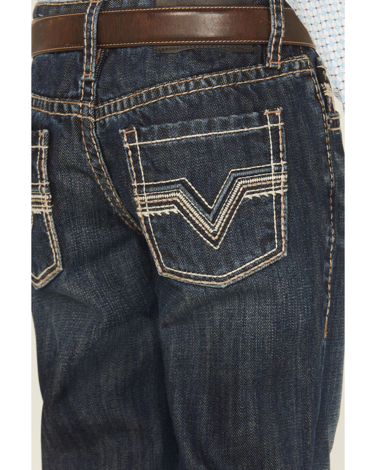Image #2 - Rock & Roll Denim Boys' Dark Wash Raised Bootcut Denim Jeans, Dark Wash, hi-res