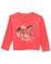 Image #1 - Wrangler Toddler Girls' Horse Long Sleeve Graphic Shirt, Pink, hi-res