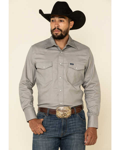 Image #1 - Wrangler Men's Advanced Comfort Long Sleeve Western Shirt, , hi-res
