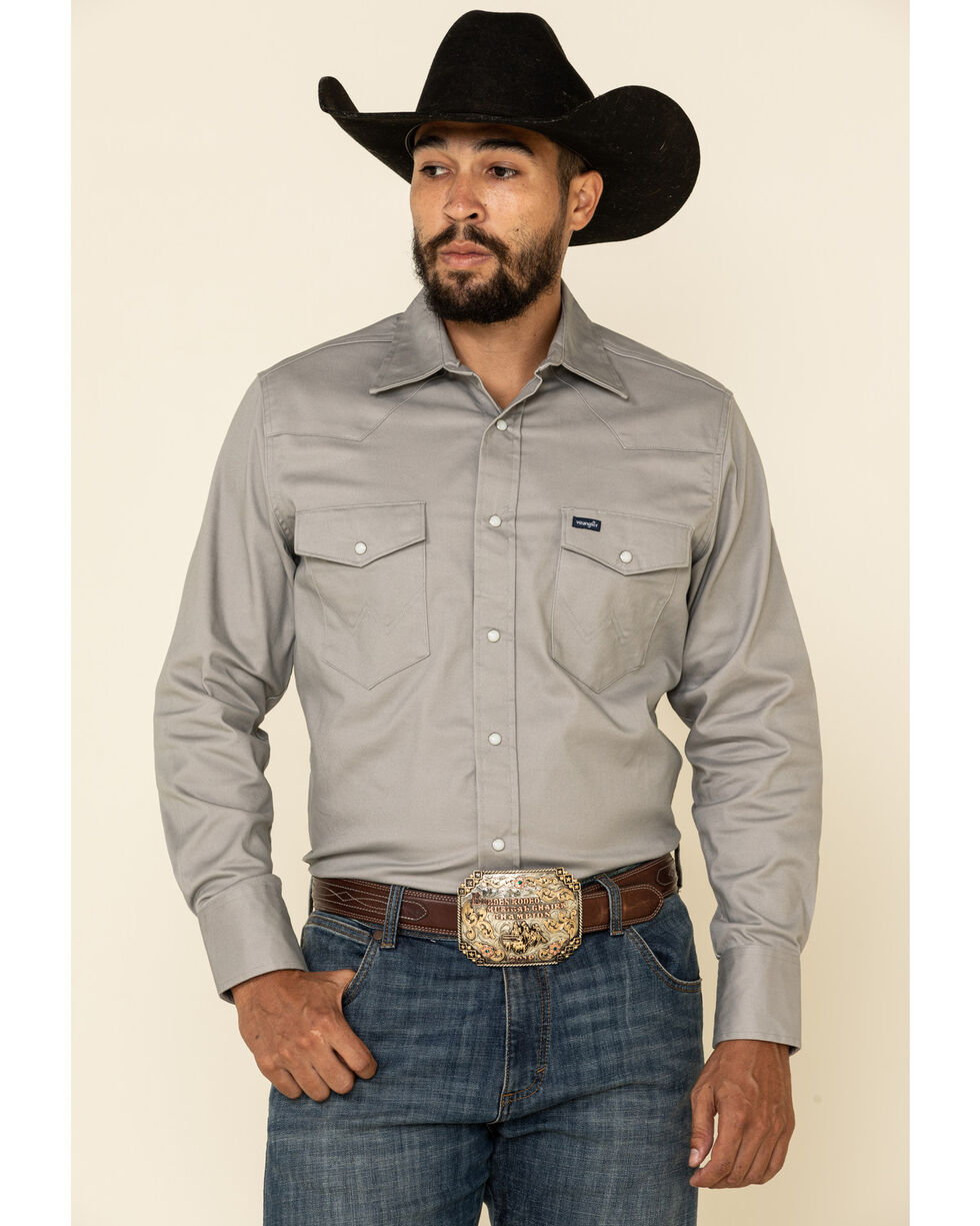 Light Blue Red Kap Men's Long Sleeve Western Style Work Shirt 