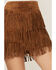 Scully Women's Fringe Tiered Suede Mini Skirt, Brown, hi-res