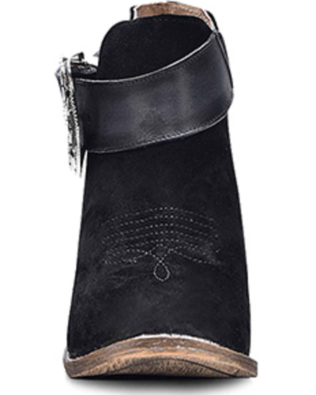Image #3 - Circle G Women's Buckle Ankle Booties - Round Toe, Black, hi-res