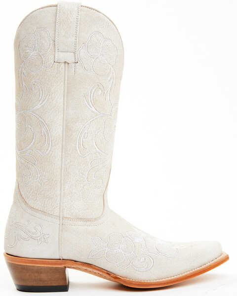 Image #2 - Shyanne Women's Lasy Floral Embroidered Western Boots - Snip Toe , Ivory, hi-res