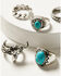 Image #2 - Idyllwind Women's Meridian Silver & Turquoise 5-Piece Ring Set, Silver, hi-res