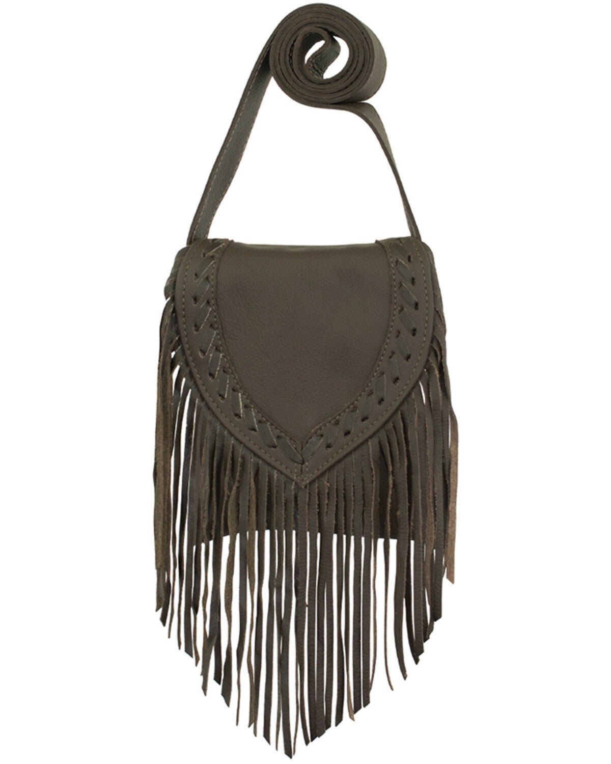 American West Women's Fringe Saddle Crossbody, Chocolate, hi-res