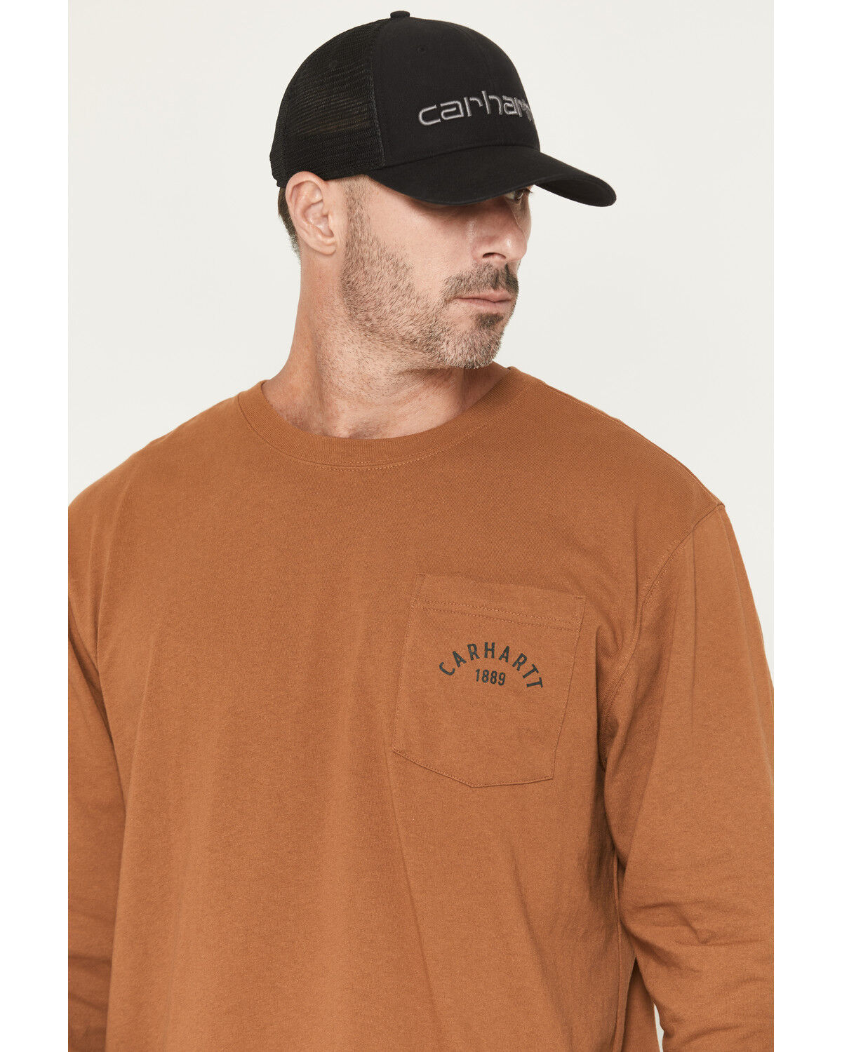 Image #3 - Carhartt Men's Loose Fit Heavyweight Longhorn Long Sleeve Graphic Work Shirt, Brown, hi-res