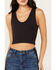By Together Women's Seamless V Neck Tank Top, Black, hi-res