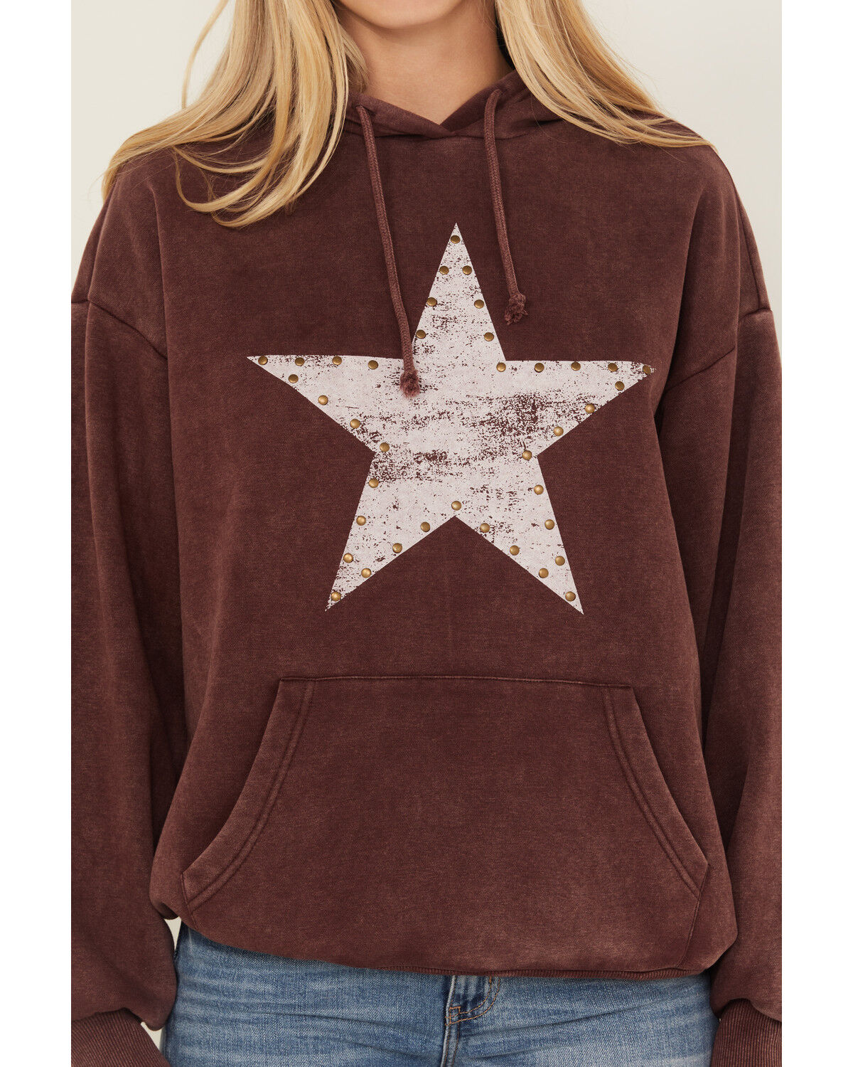 Product Name:  Youth in Revolt Women's Studded Star Graphic Hoodie
