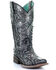 Image #1 - Corral Women's Glitter Inlay Western Boots - Square Toe, Black, hi-res