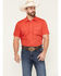 Image #1 - Gibson Trading Co Men's Solid Short Sleeve Snap Stretch Western Shirt, Red, hi-res