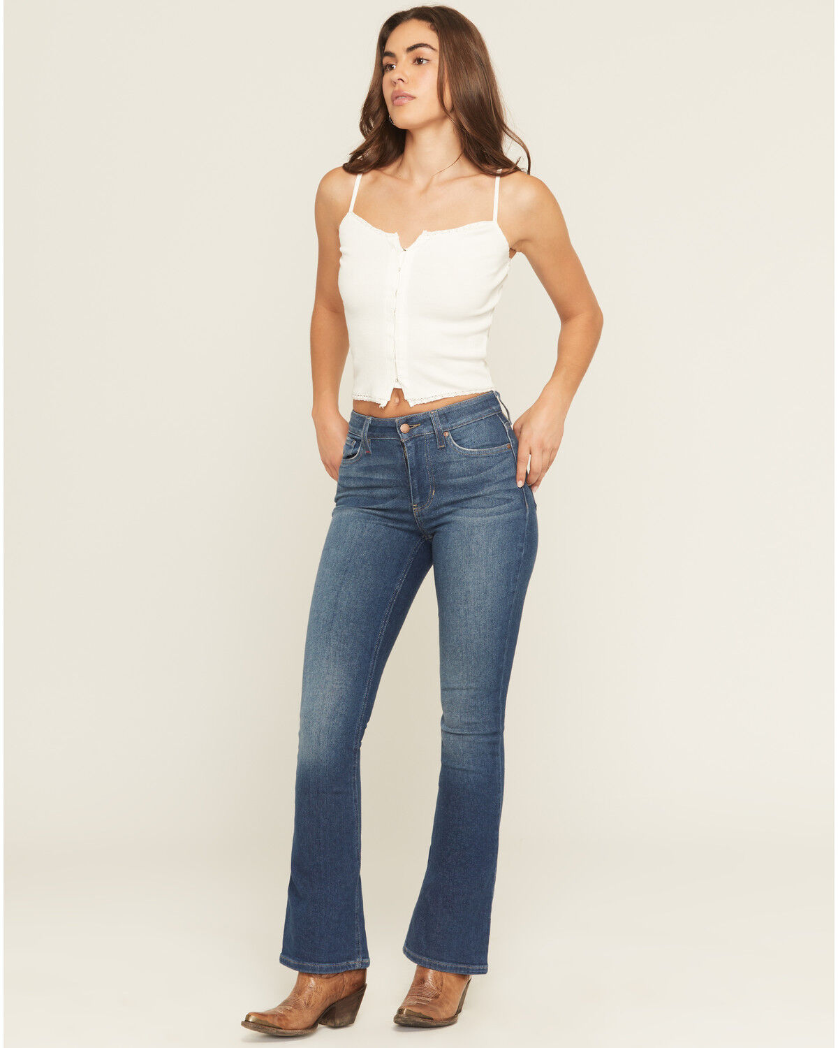 Image #1 - Idyllwind Women's Dark Wash High Rise Fulton Legend Bootcut Stretch Denim Jeans, Dark Wash, hi-res