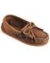 Minnetonka Girls' Kilty Suede Moccasins, Dusty Brn, hi-res