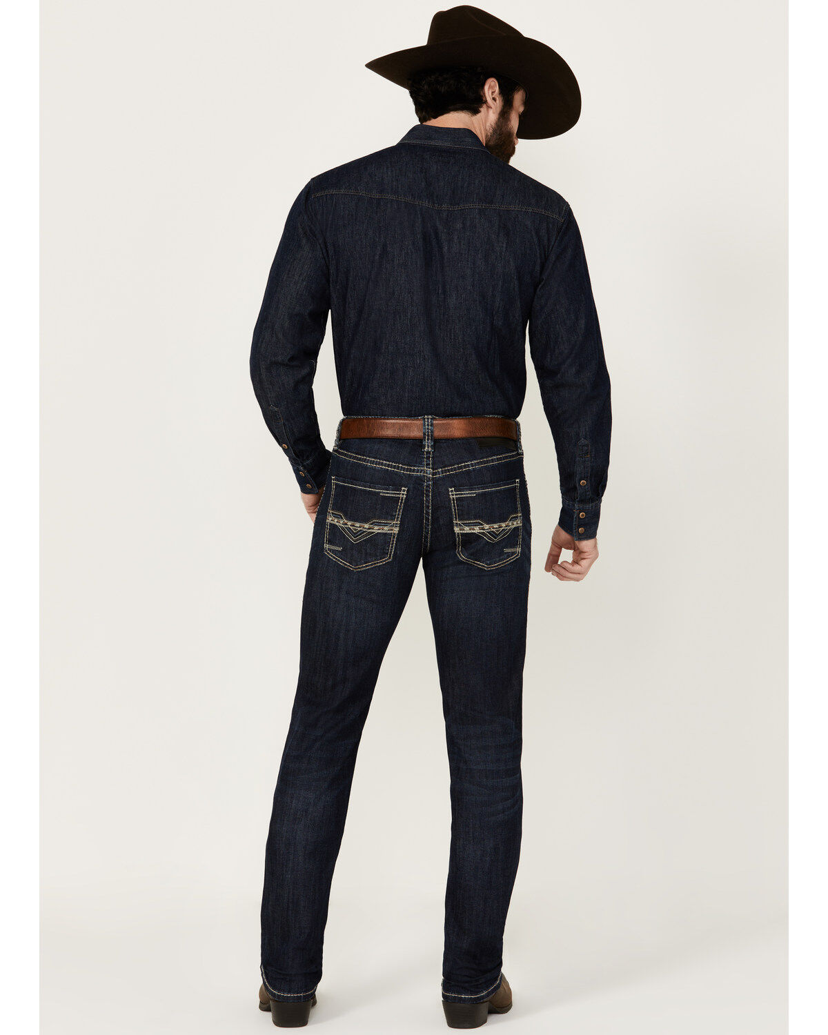 Image #3 - Rock & Roll Denim Men's Rifle Dark Wash Skinny Stretch Denim Jeans, Dark Wash, hi-res