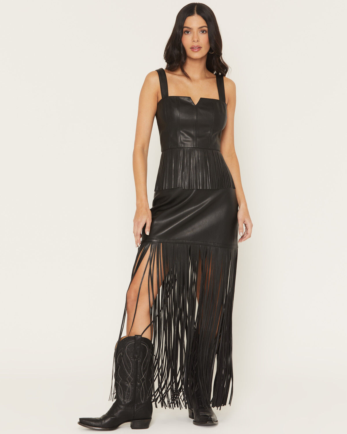 Image #6 - Idyllwind Women's Roycroft Faux Leather Fringe Bustier, Black, hi-res