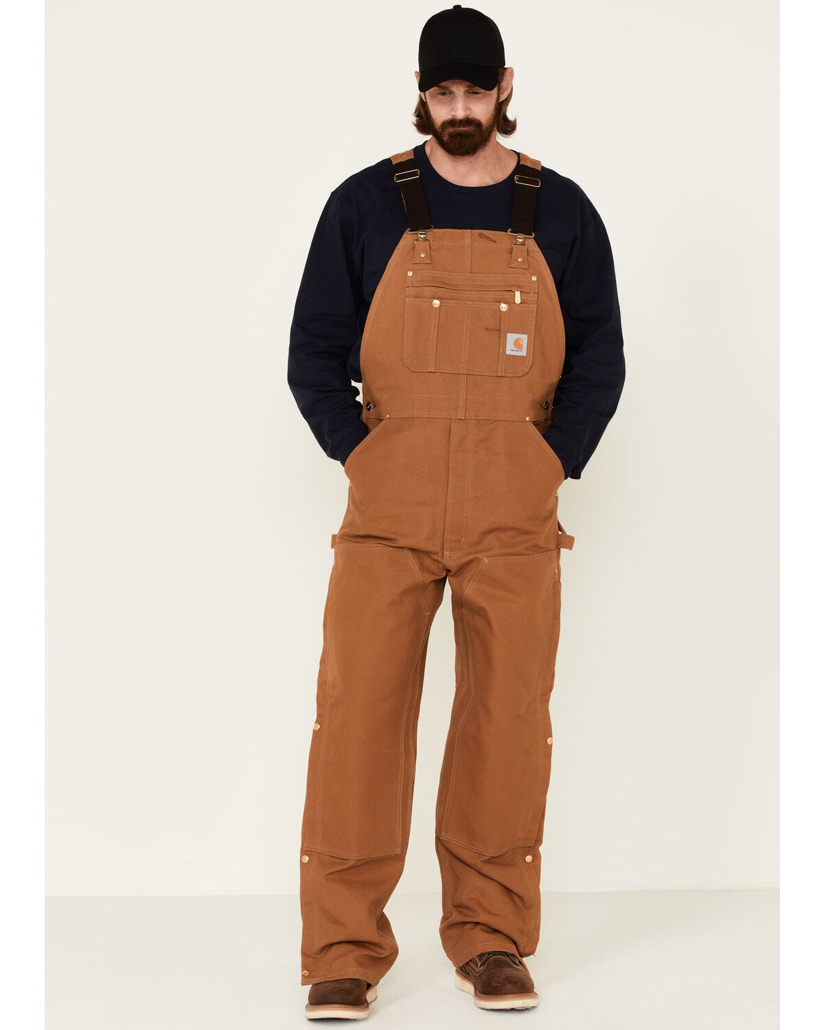 Carhartt Zip-to-Thigh Work Overalls, Carhartt Brown, hi-res