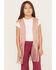 Image #1 - Fornia Girls' Fringe Faux Suede Vest, Pink, hi-res