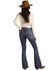 Rock & Roll Denim Women's Dark Wash High Rise Flare Pull On Denim Jeans, Dark Blue, hi-res