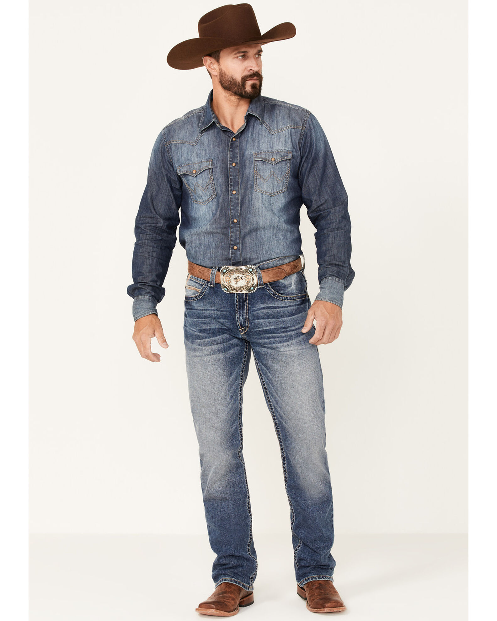 Ariat Men s M4 Dakota Medium Wash Stretch Relaxed Straight Jeans Boot Barn
