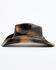 Shyanne Women's Bronco Concho Western Burnished Straw Hat, Dark Brown, hi-res