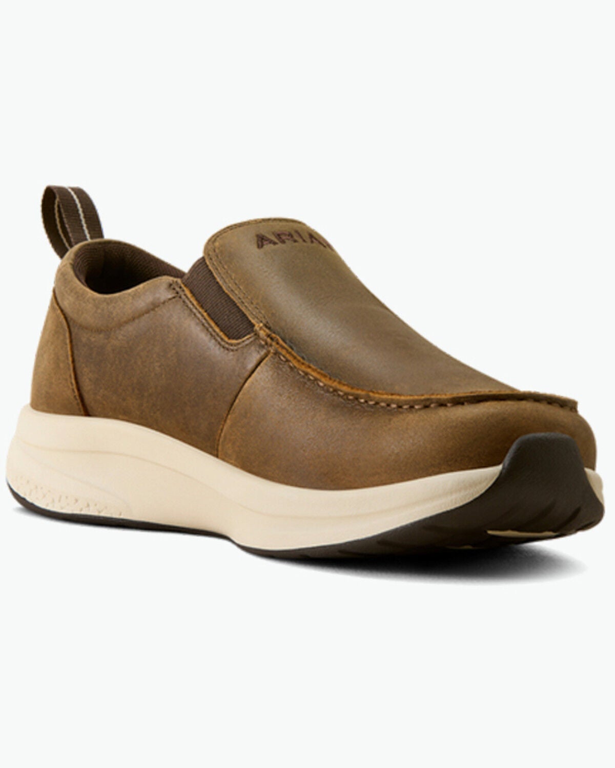 Image #1 - Ariat Men's Buckeye Slip-On Waterproof Shoes - Moc Toe, Brown, hi-res