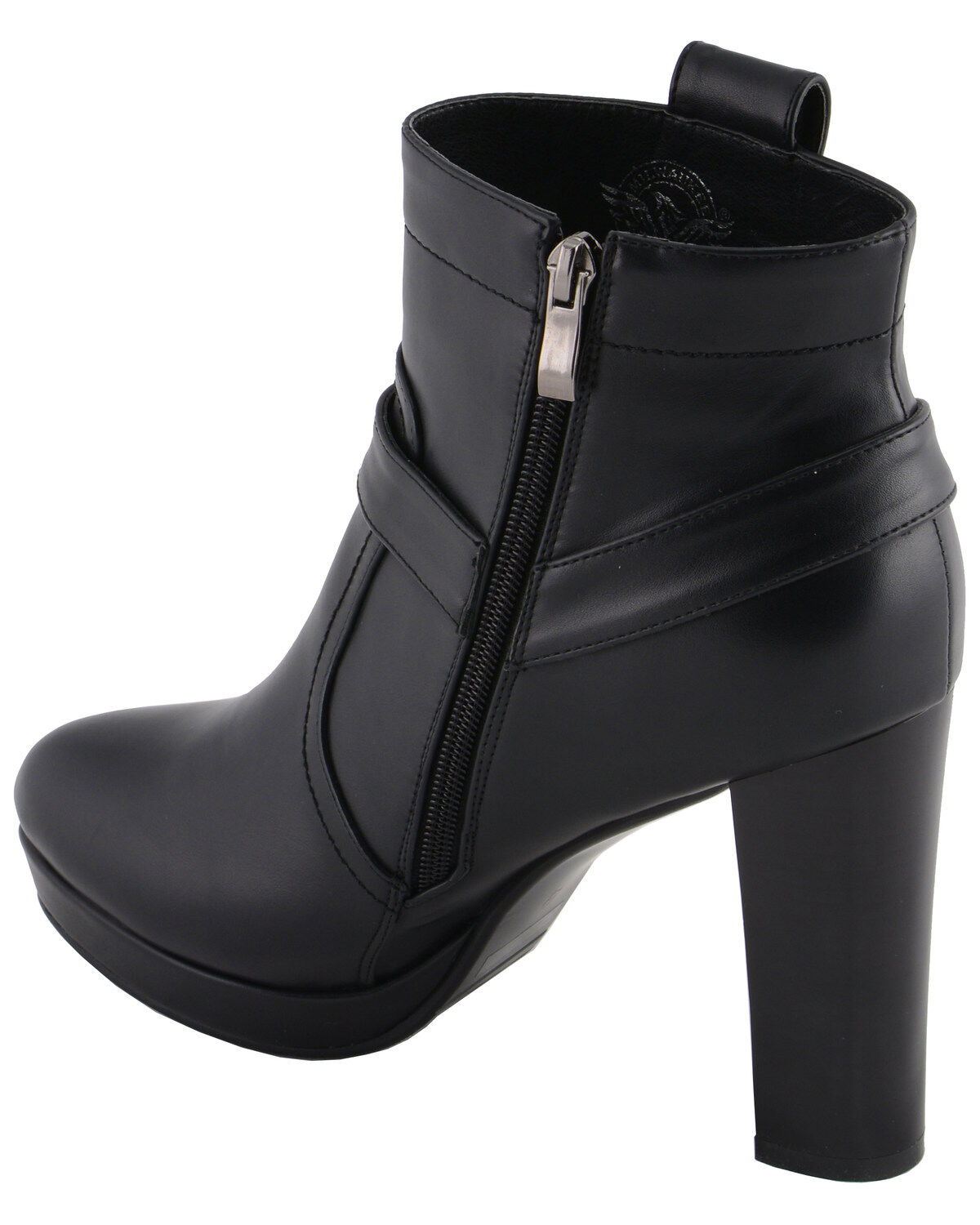 black medium heel boots