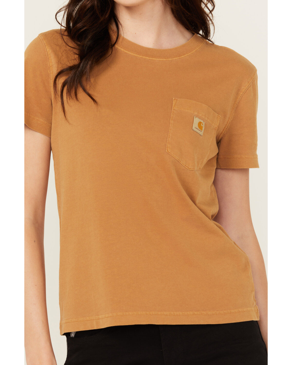 Image #3 - Carhartt Women's Re-Engineered Relaxed Fit Midweight Short Sleeve Pocket Work Tee, Tan, hi-res