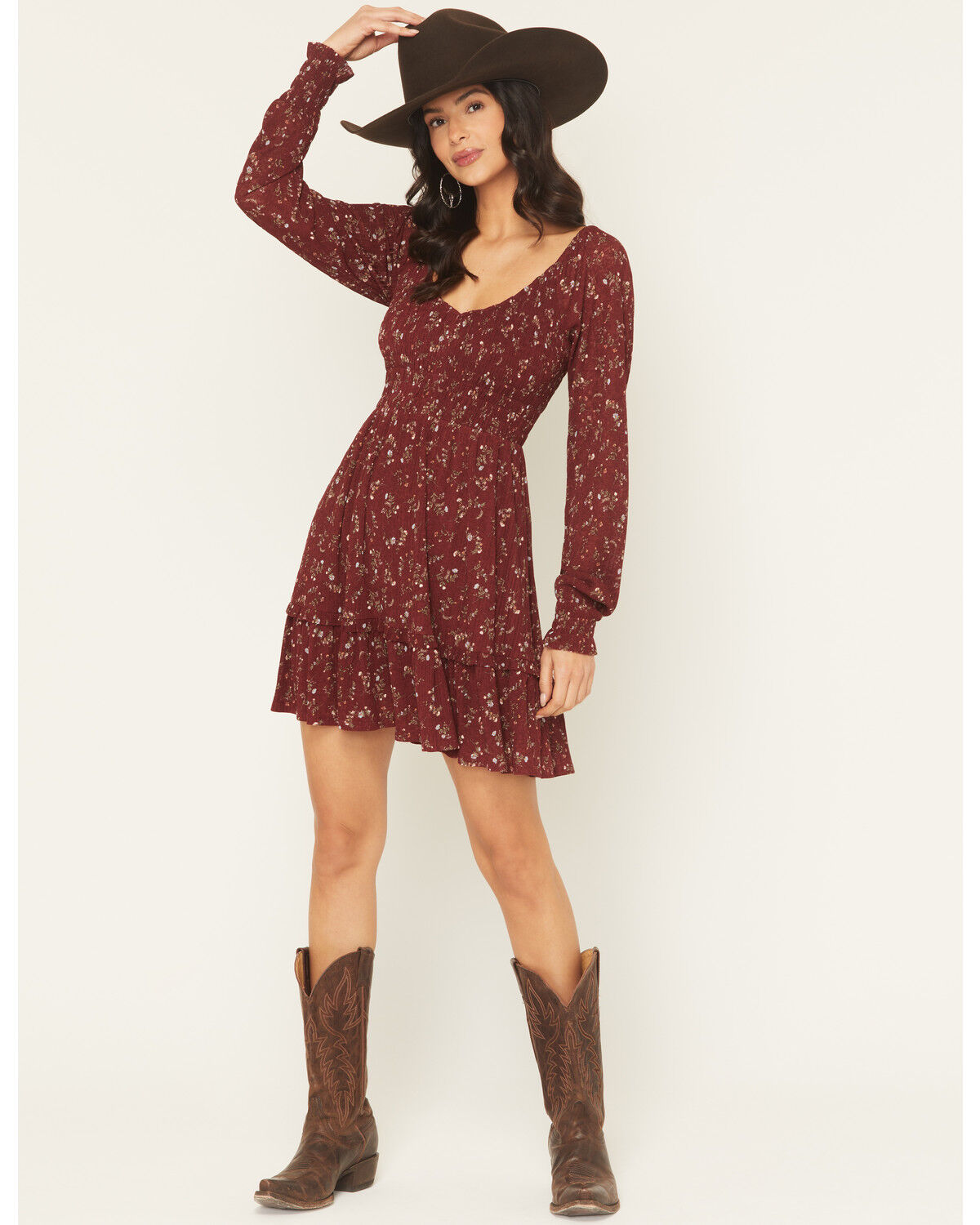 Product Name:  Idyllwind Women's Pippin Ditsy Floral Print Long Sleeve Mini Dress